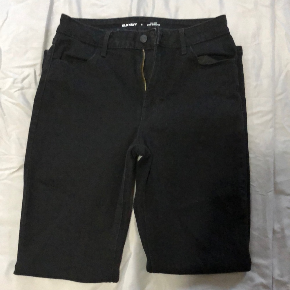 Never Worn Old Navy Size 6 high rise wow straight black jeans